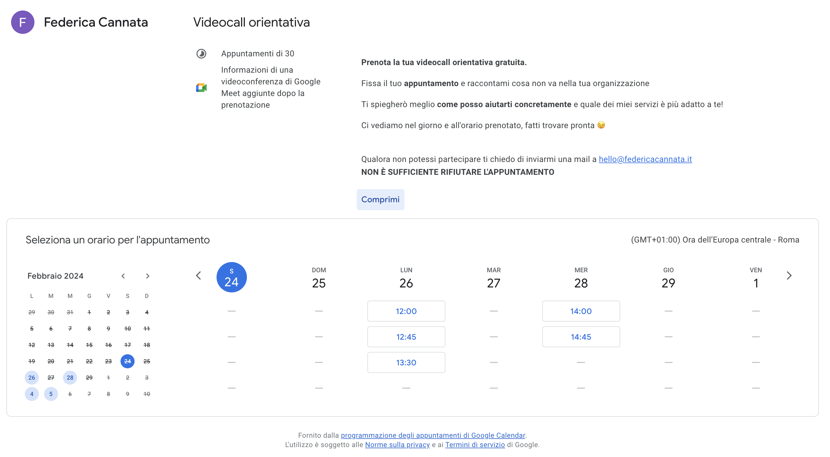 Appuntamenti di Google Calendar_ Visione